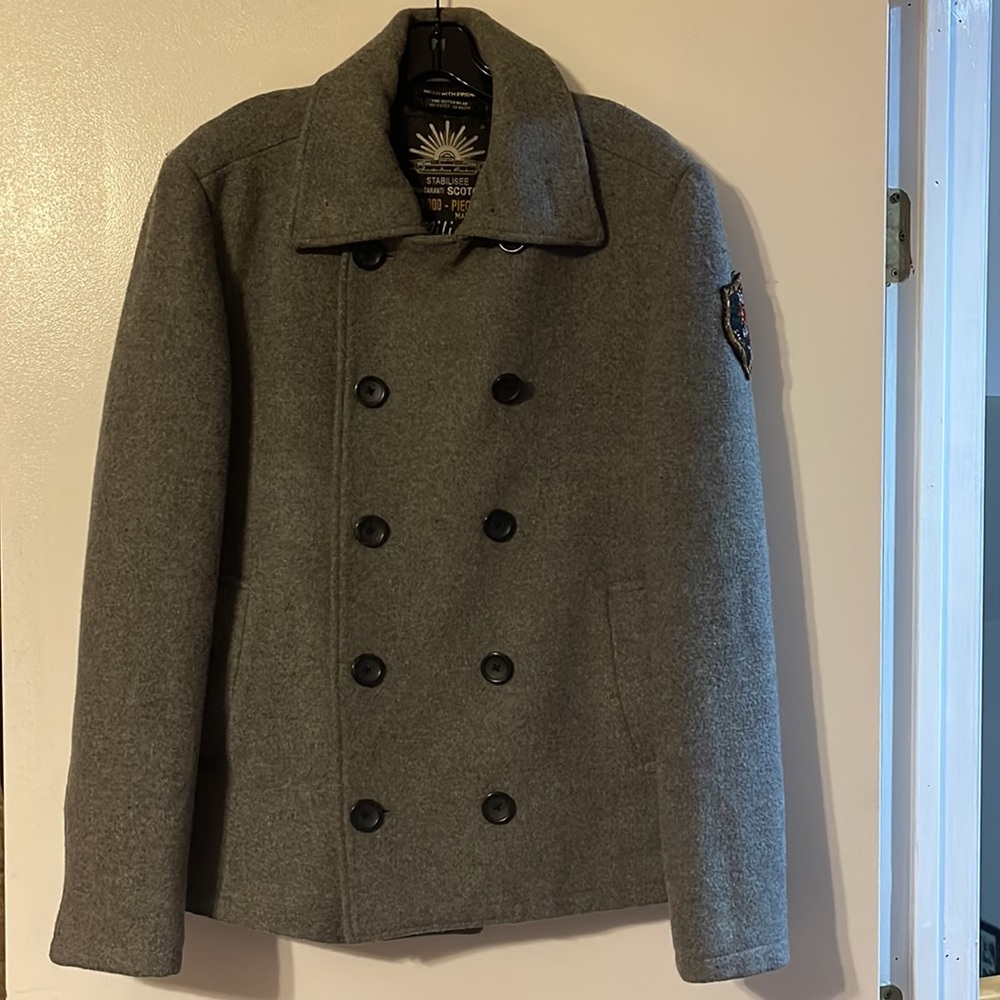 Scotch & Soda Mens pea coat - gray - XLarge